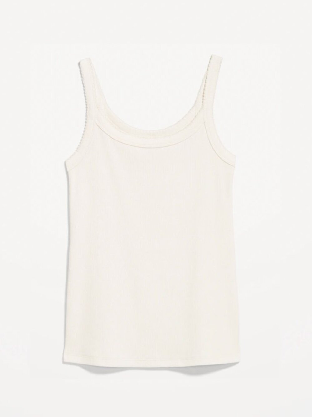 Old Navy 90s Ribbed Lace-Trim Tank Sea Salt S